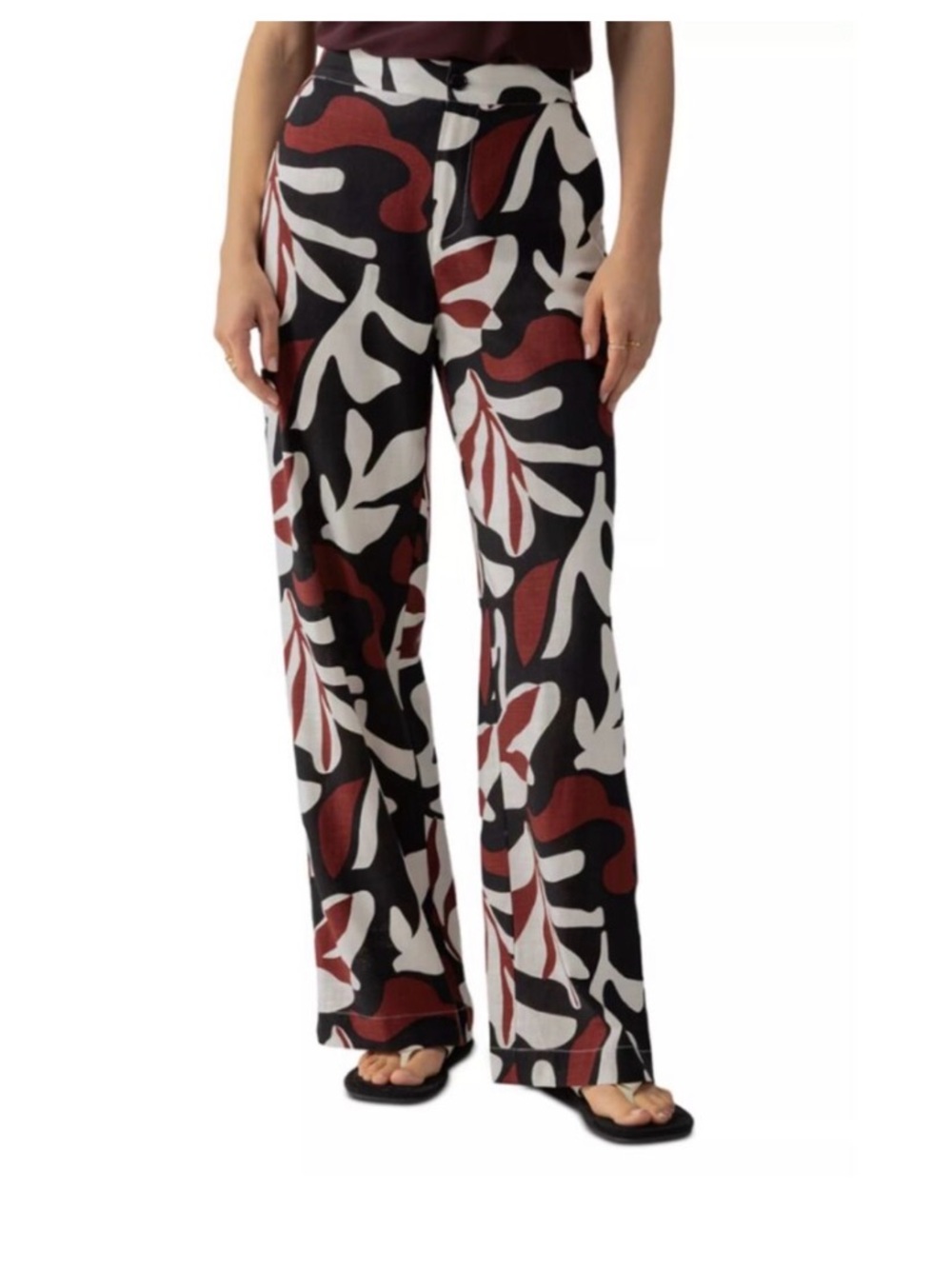 Sanctuary Wide-Leg Pants in Black, White & Rust